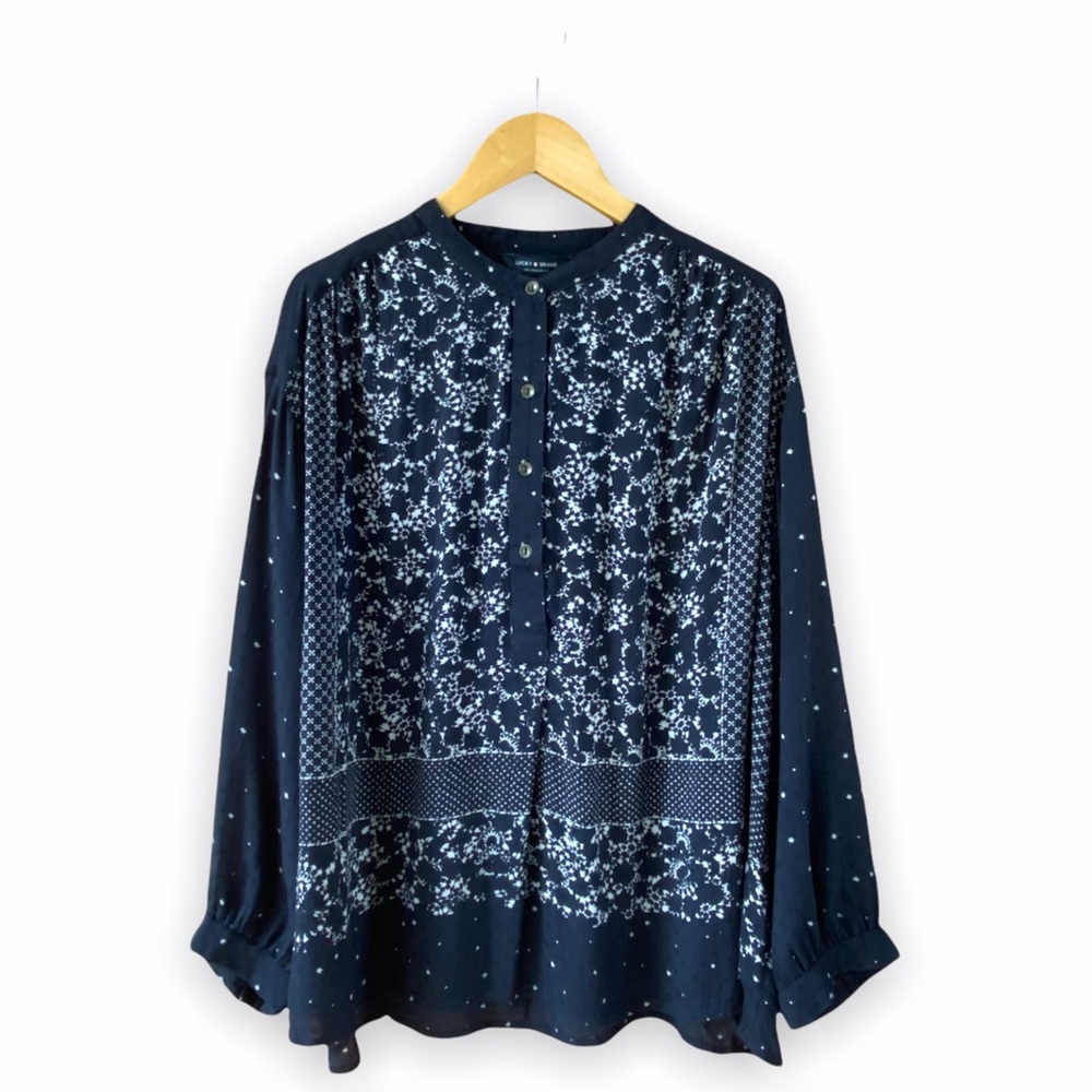 LUCKY BRAND BUTTON UP LONG SLEEVE TOP  SMALL